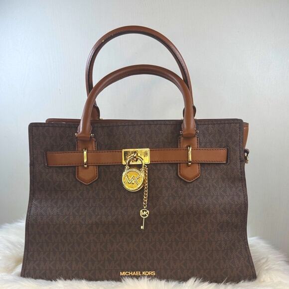 Michael Kors Hamilton Medium Logo Satchel - Picture 15 of 15